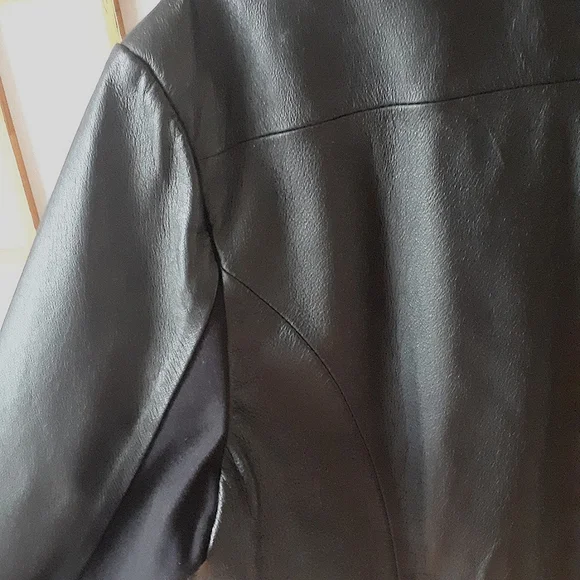 Jeanswest black leather Open Jacket size 14 - Picture 9 of 9